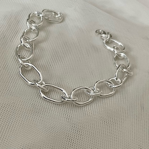 𝅺new 925 Sterling Silver Chain Link Bracelet - Picture 1 of 9